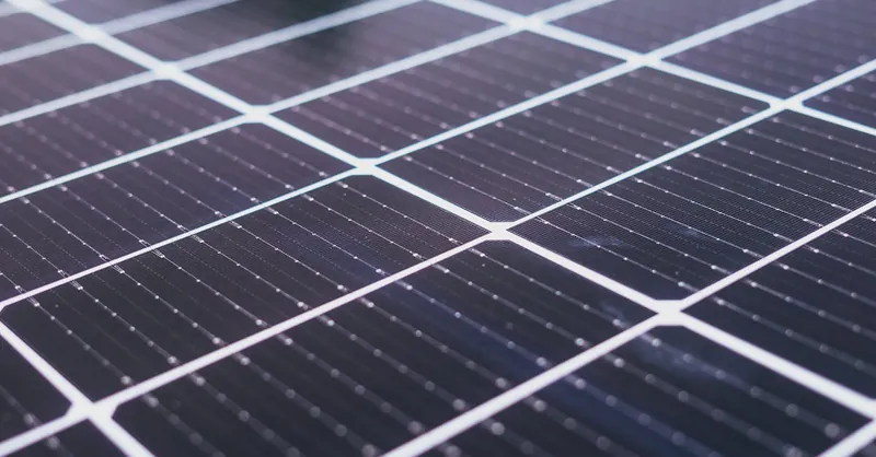 Detailed close-up view of solar panels showcasing renewable energy technology.