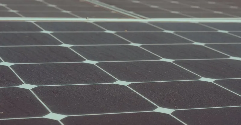 Detailed close-up of solar panels showcasing renewable energy potential and sustainability.